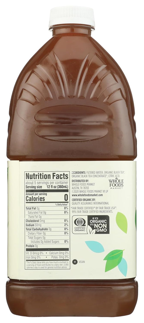 365 64 Oz by Whole Foods Market, Organic Unsweetened Black Tea, Fl
