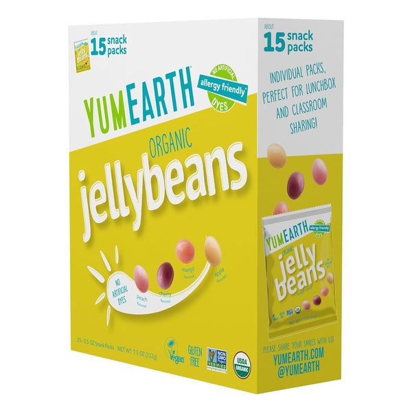 YumEarth Organic Jelly Beans - Fruity Candy Snack Packs, Gluten Free Snacks