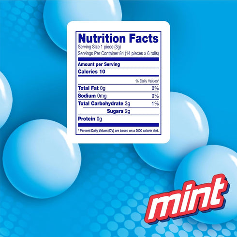 14 15 Count Pack Mentos Chewy Mint Candy Roll, Mint Candies, Pieces Per Roll, Party