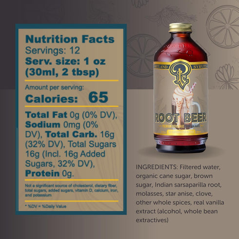 12 oz 24 (Pack 2) Portland Syrups Genuine Root Beer Syrup - Premium Beverage Concentrate for Authentic Cocktails, Soda