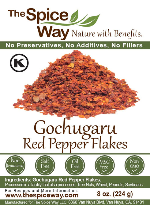 The Spice Way Gochugaru Korean Red Pepper Flakes, 8 oz, Premium Quality for Kimchi, Stir-Fries, Soups