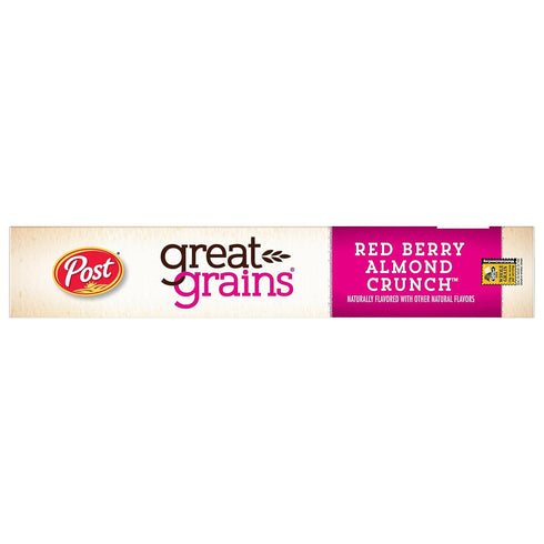 Great Grains 13 OZ (Pack 3) Red Berry Almond Crunch Cereal, Strawberry Cereal with Granola Clusters and Sliced Almonds