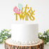 LHCING 1st It's Twins Gender Reveal Cake Topper - Baby Birthday Loveable Gold Glitter Footprints Cake Topper - Gender