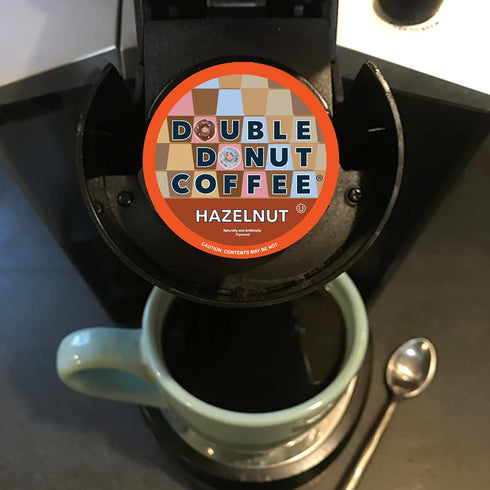 80 Count (Pack 1) Double Donut Coffee Flavored Coffee Pods, Caffeinated Hazelnut Coffee Pods for Keurig K Cups