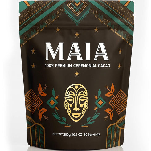 MAA Maia Ceremonial Cacao, Maia Cacao Powder Supplement with Flavanol, Theobromine, Magnesium &