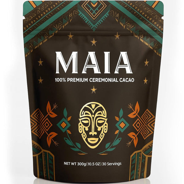 MAA Maia Ceremonial Cacao, Maia Cacao Powder Supplement with Flavanol, Theobromine, Magnesium &