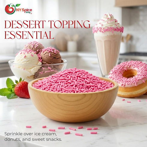 3 NY Spice Shop Pink Sprinkles - Pounds Valetine Edible pink Sprinkles Decorative Sweet for Sweet Treat - Sprinkles
