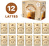 (12 8.47 oz) 3-in-1 YULU FOODS Vanilla Instant Latte Mix Servings, | Vanilla Powder with Creamer & Sugar | Non-Dairy |