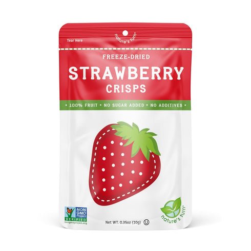 24 (0.35oz Nature's Turn Freeze-Dried Fruit Crisps Strawberry, Bags Each) Healthy, Gluten-Free, Crispy & Delicious