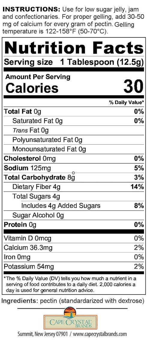 Fruit Pectin Food Grade & Amidated, Low Methoxyl for Molecular Gastronomy - Vegan Kosher Certified (2 Oz)