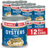 Bumble Bee Premium Select Whole Canned Oysters, 8 oz Cans (Pack of