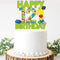 Happy 12th Birthday Building Block Cake Topper, Puzzle Games Boy's Party Decoration Supplies for Green Cake