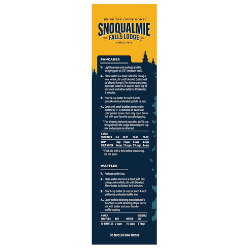 24 OZ (Pack 1) Snoqualmie Falls Lodge Old Fashioned Pancake & Waffle Mix