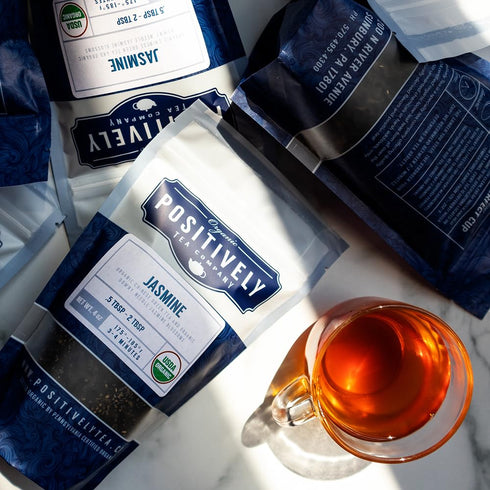 16 Organic Positively Tea Company, Jasmine Green Tea, Loose Leaf, Ounce