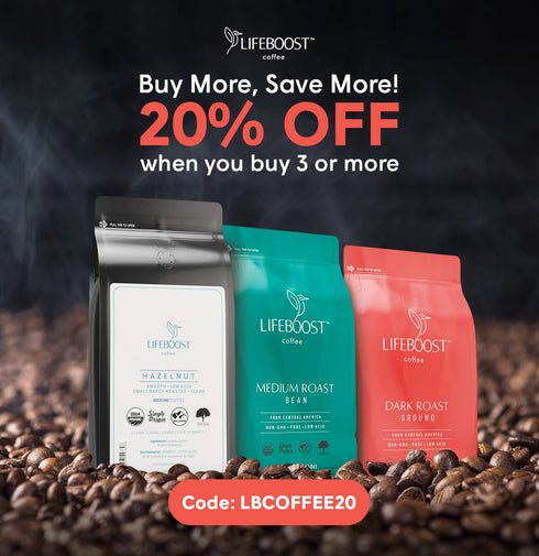 12 Lifeboost Whole Bean French Vanilla Coffee - Low Acid Single Origin Non-GMO Organic Coffee - Third Party Tested