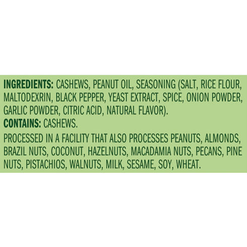 12 (1-Pack) 1.25 Oz Emerald Nuts Salt and Pepper Seasoned Cashews Ct | Individual Snack Tubes | Plant-Based Protein