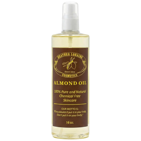 Heather Loraine Almond Oil, Single-Ingredient Carrier Oil for Face, Hair & Body, Fragrance Free,