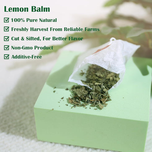 1.5g 50 Count TEARELAE - Lemon Balm Tea Bag - X - Pure Natural Dried Lemon Balm Herb - Premium Lemon Balm Leaf