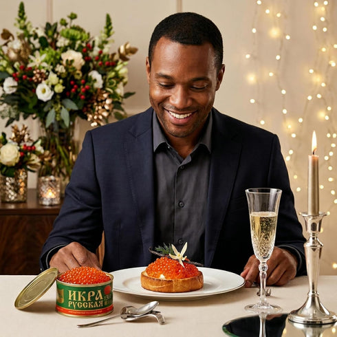 FLKMY 120g 4.23oz Premium Red Salmon Caviar Handcrafted In Traditional Style, Velvety Smooth Texture, Exceptionally