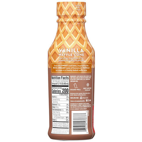 Community 13.7 Bottle(Pack 1) Coffee Vanilla Waffle Cone Iced Latte Ready To Drink, Ounce
