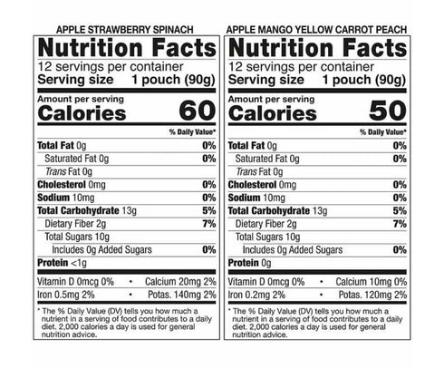 Generic Pack 3.17 oz 24-Count Organic Fruit and Vegetable Pouches by Signature | School Snack Variety | |