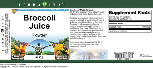 Terravita (4 oz, 519350) Broccoli Juice Powder ZIN: