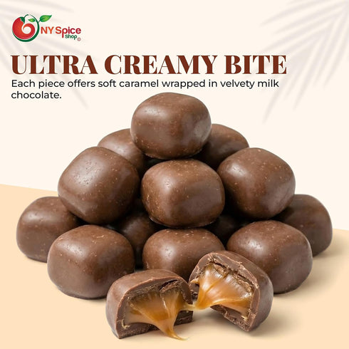 3 NY Spice Shop Milk Chocolate Sea Salt Caramels - Pound Gourmet Chocolate Candy - Sweet & Salty Treats, Chocolate