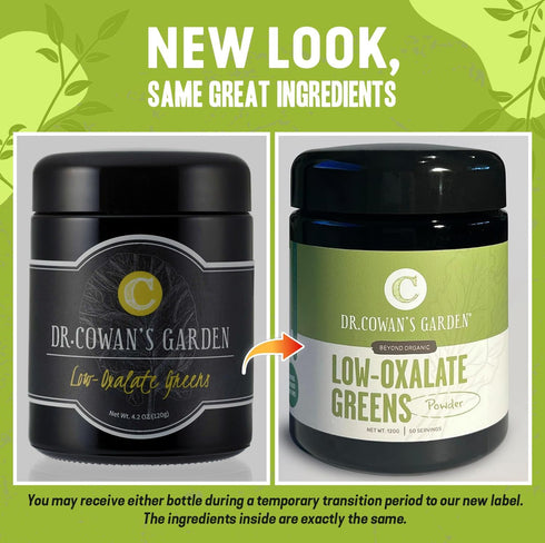 50 Dr. Cowan's Garden Low-Oxalate Greens Veggie Powder - Beyond Organic Superfood Greens Vegetable Powder for Drinks