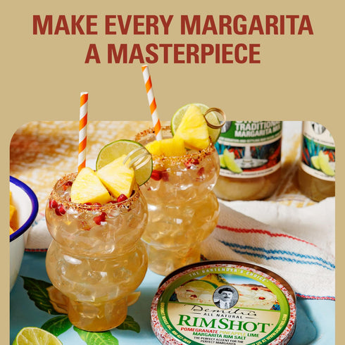 Demitri's RimShot Margarita Salt Rimmers - Made with Hawaiian Sea Salt, Blend of Pineapple, Pomegranate & Lime, 4oz