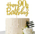 Gold Glitter Happy 90th Birthday Cake Topper, Cheers to 90 Years Party Supplies Decoration