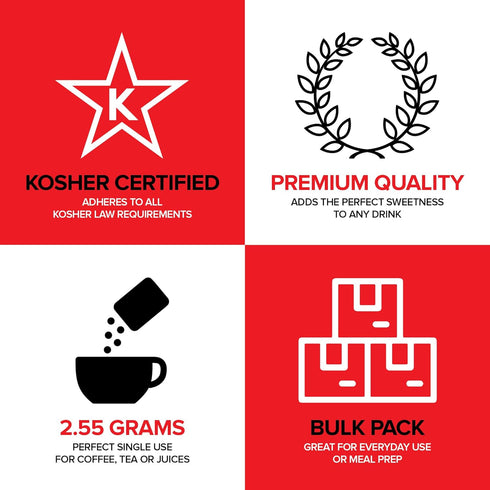 Packets, 500 Count Packets Packs Bulk Sugar - Individual Servings of Turbinado Sugar for Coffee & Tea, Granulated Brown