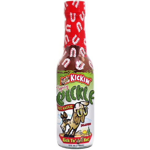 KICKIN' Spicy Pickle Hot Sauce - 5 oz - Premium Gourmet Jalapeno for Wings and Burgers