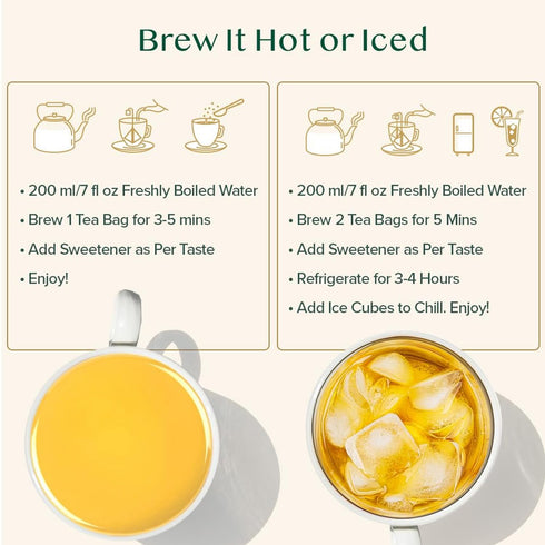 (100 100% VAHDAM Organic Turmeric Ginger Herbal Tea Bags Pyramid Tea Bags) Caffeine Free, Non GMO | Pure Herbal Blend