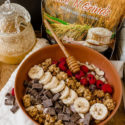 30 Pride Foods Rice 'N Grinds Hot Cereal - Gluten-Free, Non-GMO, Vegan-Friendly, Natural Rice Breakfast, Quick & Easy