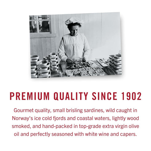 3.75-Ounce (Pack 12), King Oscar Premium Sardines in Extra Virgin Olive Oil with White Wine Vinegar & Capers, Cans
