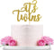 Gold Glitter Cake Topper It's Twins for Baby Shower, Gender Reveal, 1st Birthday Party Decorations, 6 Months