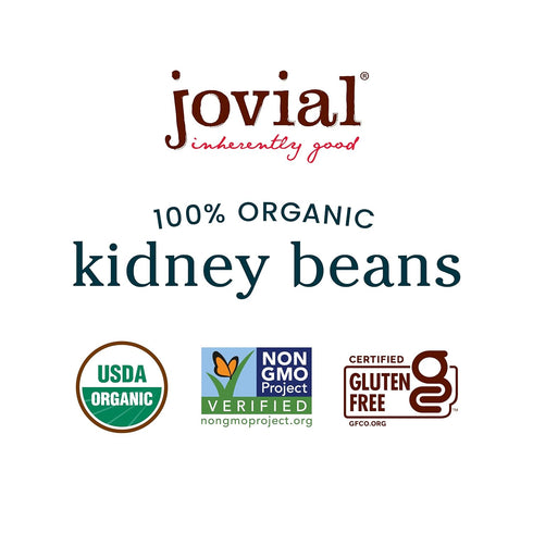 100% 13 Oz Jovial Organic Kidney Beans - Kidney Beans, Organic Kidney Beans, No Saturated Fat, Gluten Free, Recyclable
