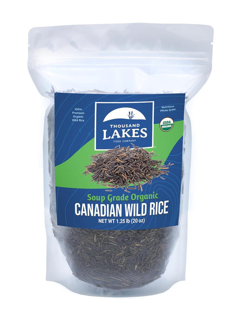 Thousand Lakes Organic Canadian Wild Rice - Soup Grade - 1.25 pounds