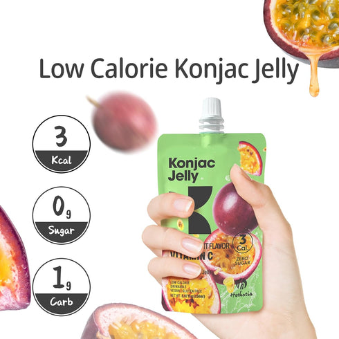 10 Packs 12 Packs Hethstia Konjac Jelly Passion Fruit Flavor Vitamin C and Konjac Rice Gluten Free Low Calorie, Keto