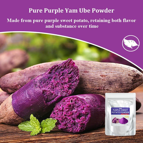 Fraunitsh 13oz Purple Sweet Potato Powder | Purple Yam Ube Powder | Natural Purple Food Coloring for Baking Smoothies