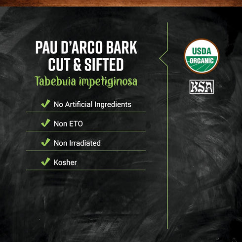 16 (Pack 1) Frontier Co-op Pau d'Arco Bark, Cut & Sifted, Kosher, Non-irradiated | Bulk Bag | Tabebuia impetiginosa