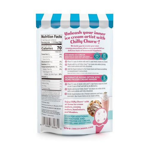 Countertop 1.5 Pack 3 Chilly Churn Vanilla Flavored Ice Cream, Shakes & Smoothies, Use with Hand Mixer, Blender