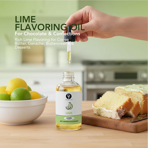 2 Dolce Flav Natural Lime Extract Ounce Oil-Soluble Kosher, Sugar-Free, Concentrated Citrus Lime Flavor for Candy