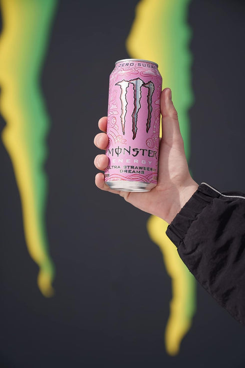 16 Pack 15 Monster Energy Ultra Strawberry Dreams, Sugar Free Energy Drink, Ounce |