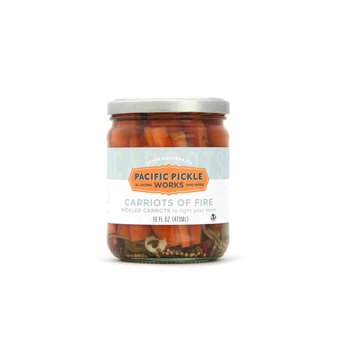 16 oz (2-pack) Carriots of Fire - Spicy Pickled Carrot Sticks with Jalapeo - Gourmet Carrots for Snacking - non-GMO
