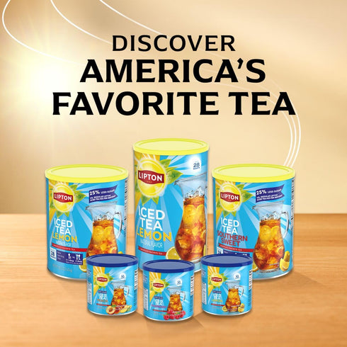 10 (Pack 6) Lipton Zero Sugar Iced Tea Mix, Raspberry Flavor Black Iced Tea, Makes Quarts