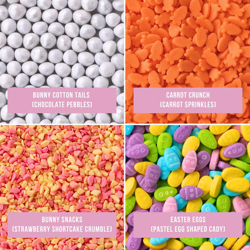 4-Pack Sweets Indeed Easter Bunny Candy Topper Crumblefetti Candy Toppings for Ice Cream, Cupcakes, Hot Cocoa & Cookies
