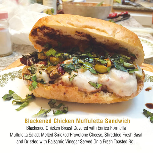 (16 oz) (2-pack) Enrico Formella Mild Muffuletta Salad - Gluten Free Italian Olive Mix - New Orleans Style Sandwich
