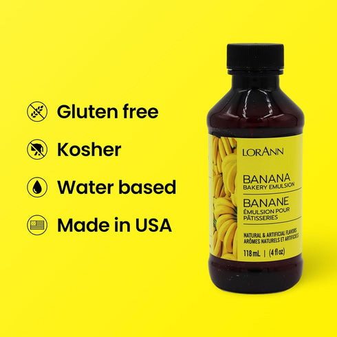 Lorann Oils True Banana Bakery Emulsion: Ideal for Cakes, Cookies & Desserts, Gluten-Free, Keto-Friendly