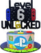 Happy 6th Birthday Cake Topper, Level 6 Unlocked for Kids, Boys & Girls Birthday Party Decoration